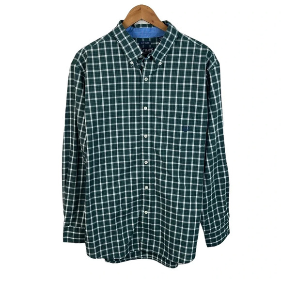 BF144 Mens Chaps Ralph Lauren Plaid Designer Button Down Shirt XL - Picture 1 of 4